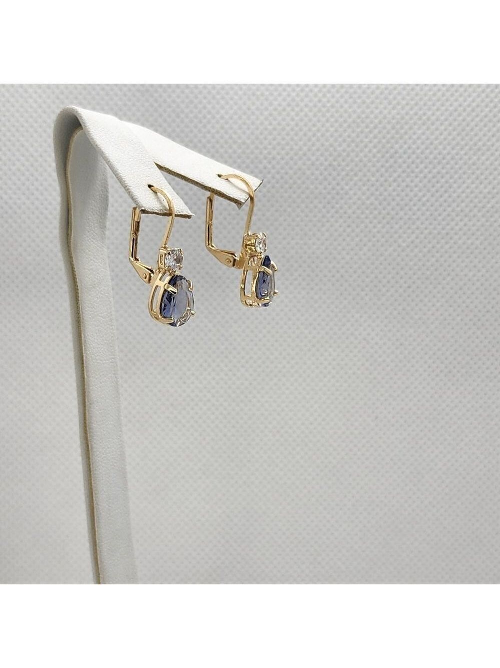Brand New Brazilian 18k Gold Filled Light Purple Gemstone Earrings